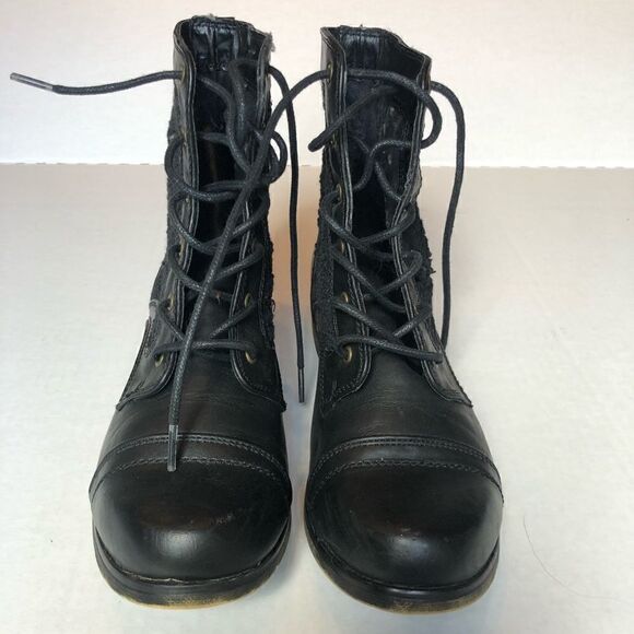 XOXO Brandice  Ankle  Boot 6.5M Black with knit upper Excellent condition - Picture 3 of 9